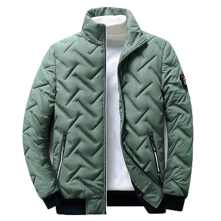 Men's Quilted Bomber Jacket – Detail View