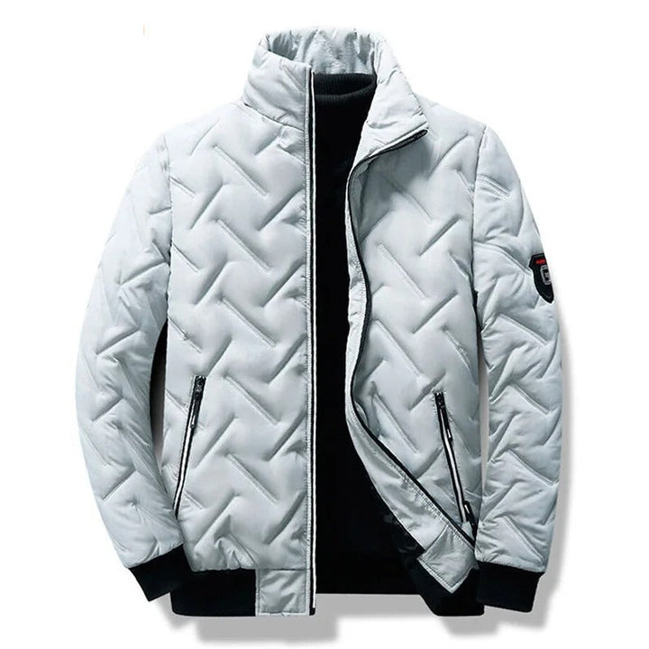 Men's Quilted Bomber Jacket – Detail View