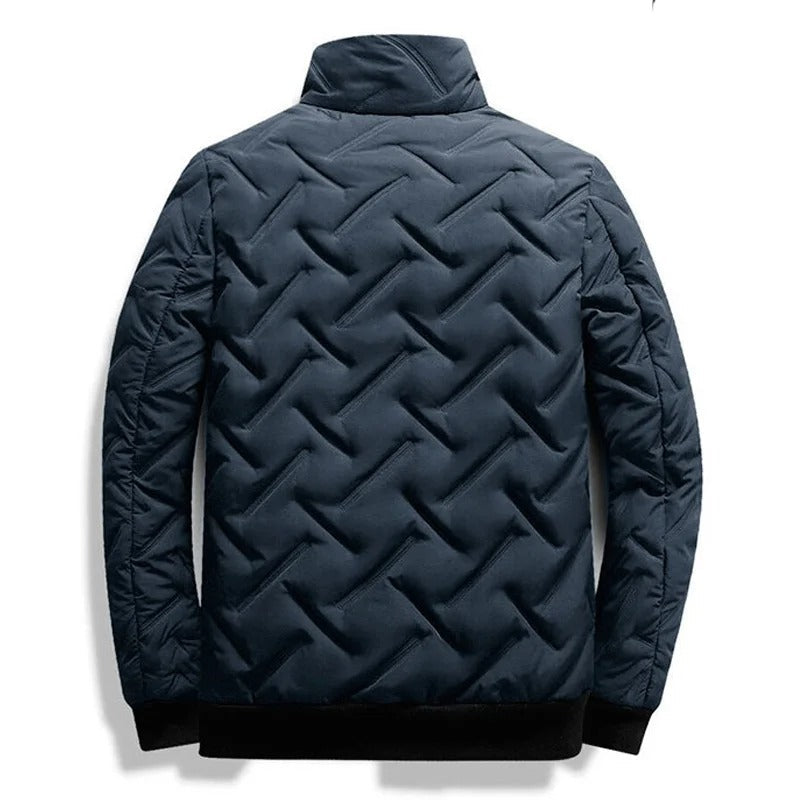 Men's Quilted Bomber Jacket – Detail View