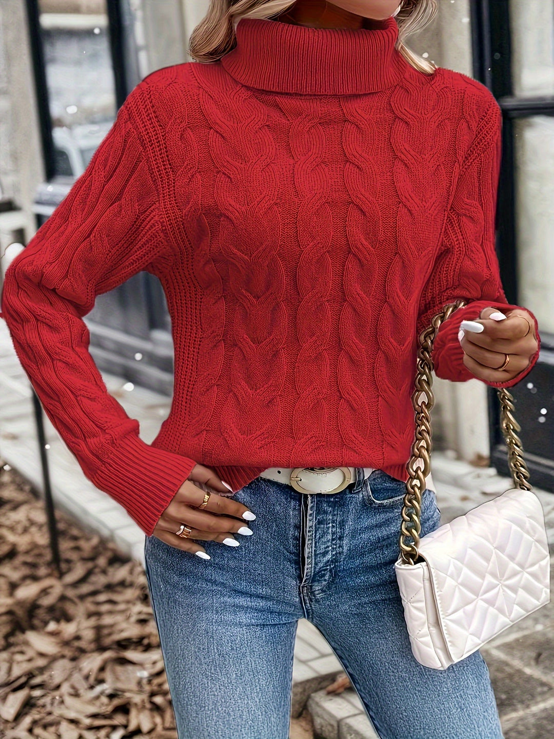 CELESTE - CABLE KNIT TURTLENECK SWEATER 11