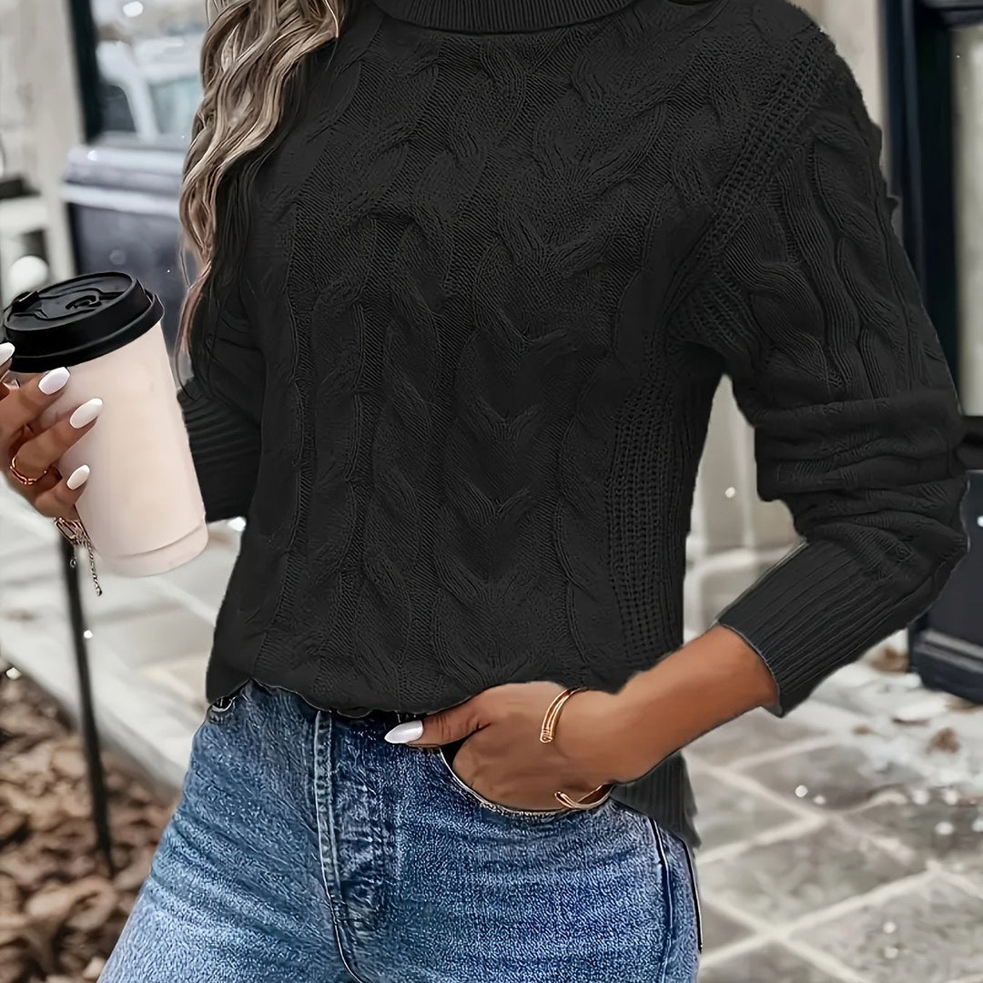 CELESTE - CABLE KNIT TURTLENECK SWEATER 2