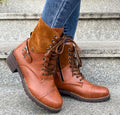 Clarisse | Women's Leather Lace Up Combat Boots