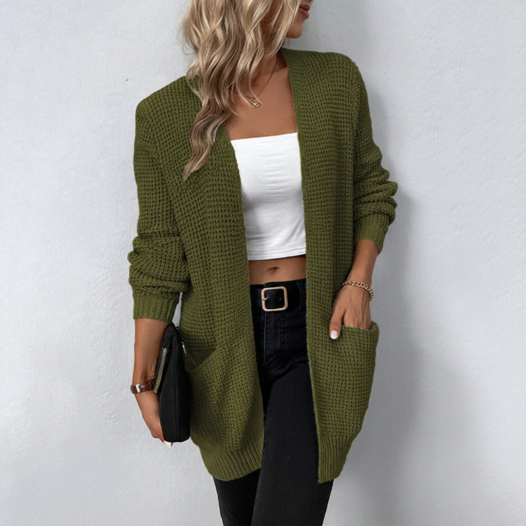 CLEMENTINE | WOMEN'S OPEN FRONT CARDIGAN LONG KNIT WITH POCKETS 6