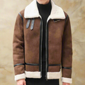 CLOVIS | MEN'S FAUX SUEDE AVIATOR JACKET SHERPA LINED
