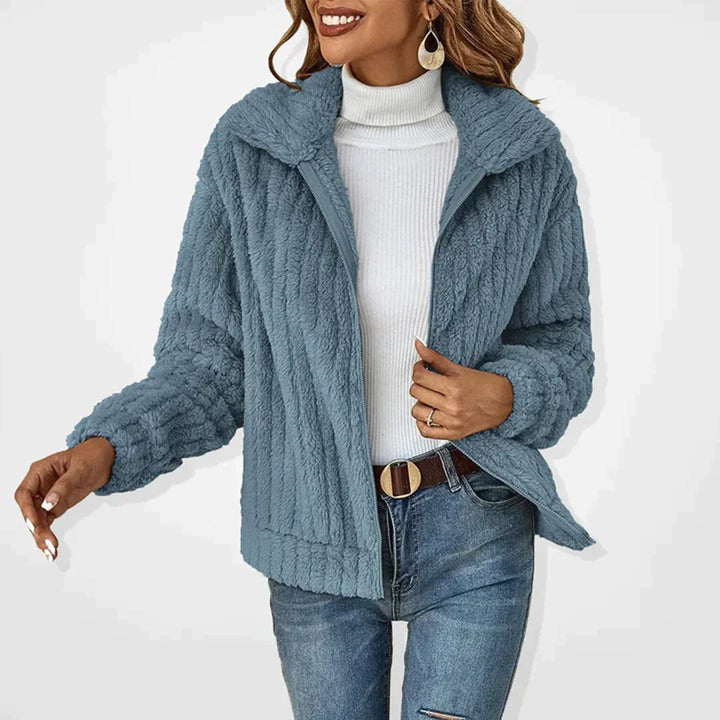 CORALIE | WOMEN'S HOODED FLEECE JACKET SHERPA TEDDY ZIP UP 2