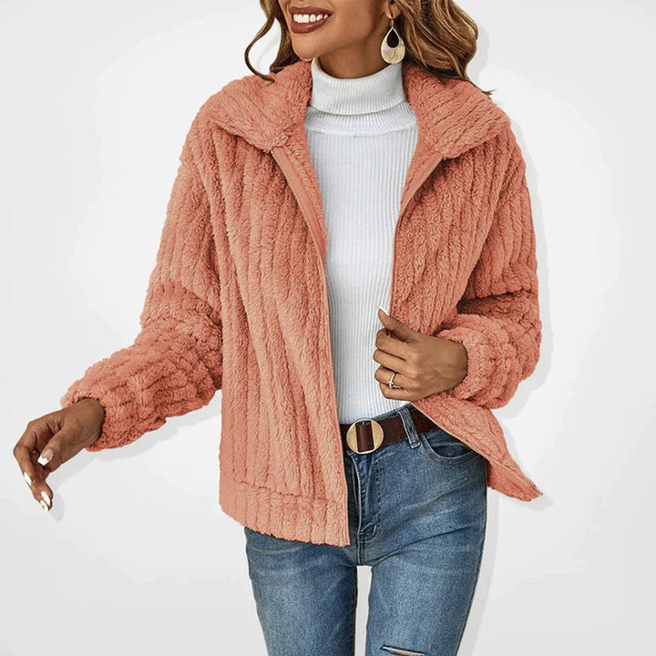 CORALIE | WOMEN'S HOODED FLEECE JACKET SHERPA TEDDY ZIP UP 5