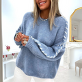 CORALINE | WOMEN'S CREW NECK SWEATER KNIT PULLOVER LONG SLEEVE
