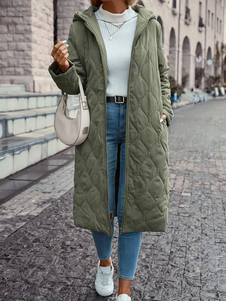 CORDELIA - LONG HOODED QUILTED COAT 1