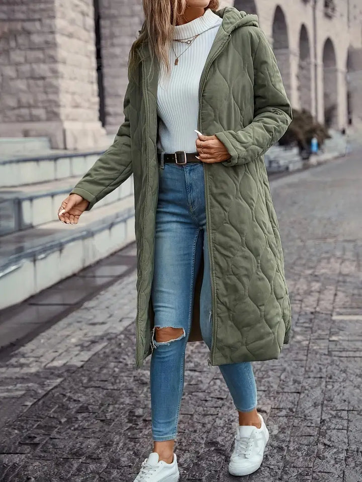 CORDELIA - LONG HOODED QUILTED COAT 4