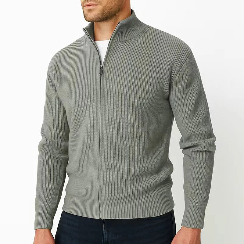 CORENTIN | MEN'S FULL ZIP KNIT CARDIGAN STAND COLLAR SWEATER JACKET 4