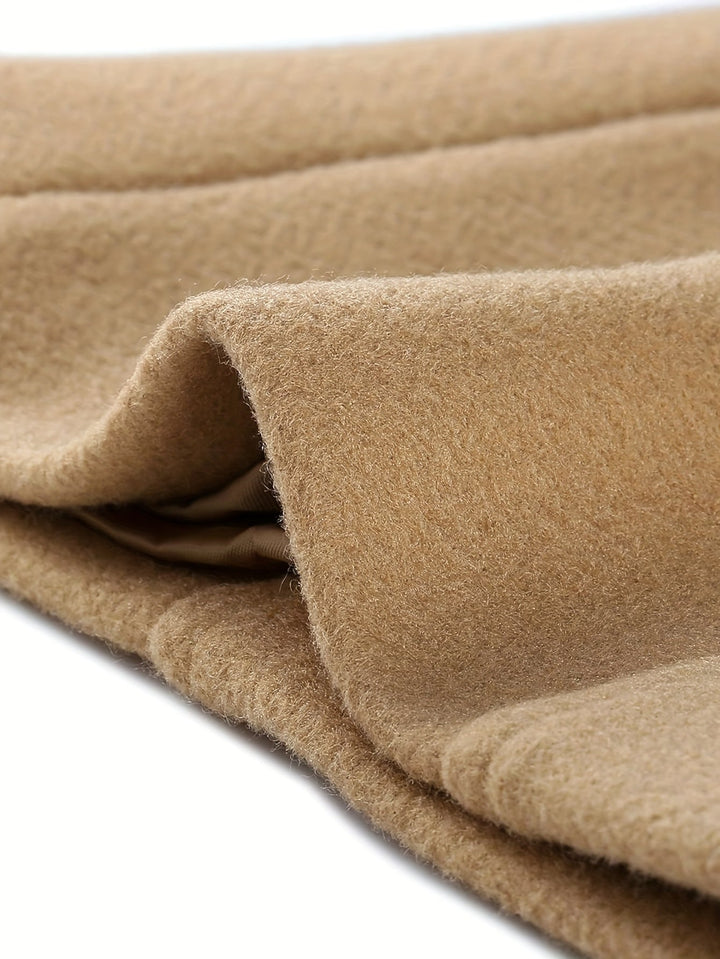 Women's Hooded Wool-Blend Pea Coat – Detail View