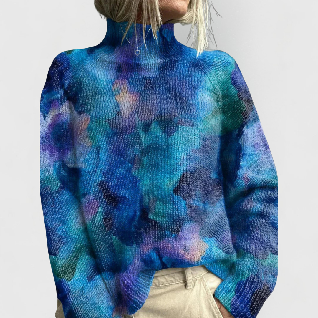 CORNELIE | WOMEN'S FLORAL SWEATER TURTLENECK KNIT PULLOVER PRINTED 1