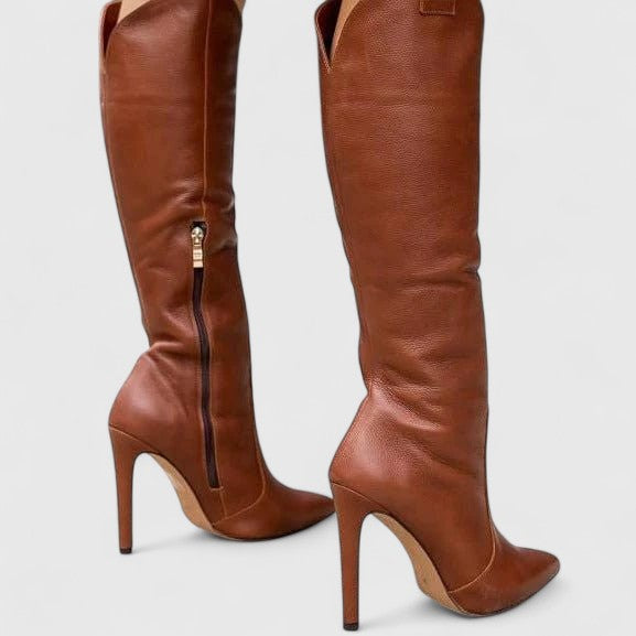 COSETTE | WOMEN'S POINTED TOE HEELED KNEE HIGH BOOTS 1