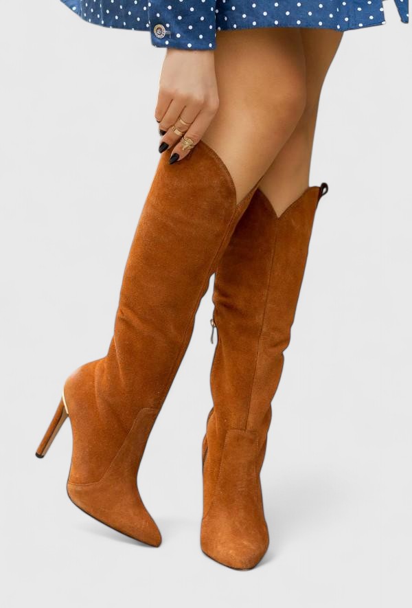 COSETTE | WOMEN'S POINTED TOE HEELED KNEE HIGH BOOTS 2