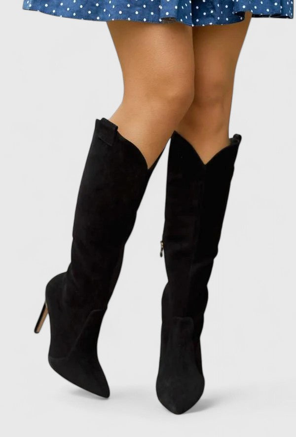 COSETTE | WOMEN'S POINTED TOE HEELED KNEE HIGH BOOTS 4