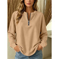 Cunegonde | Women's Quarter Zip V Neck Tunic Top