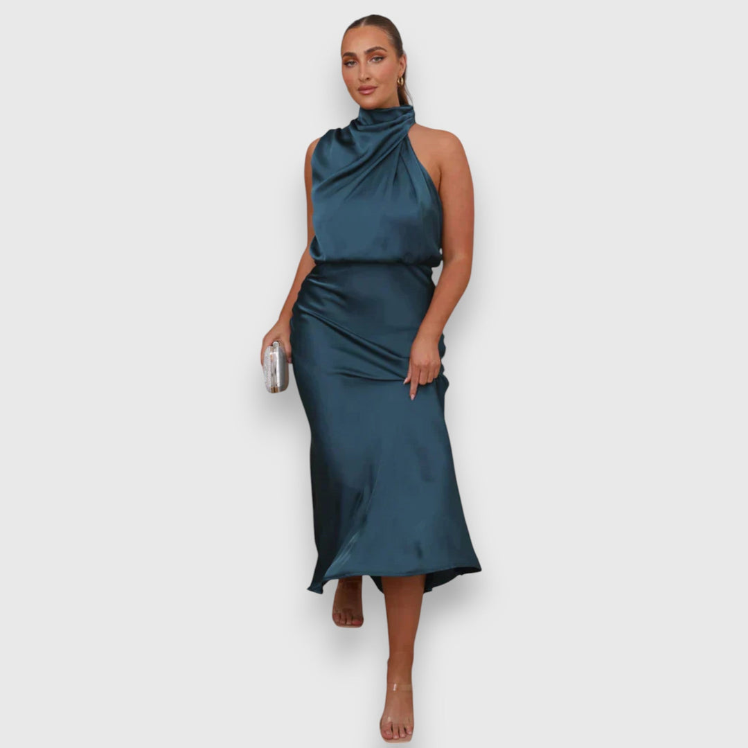 Daisy - Elegant Satin Halter Dress