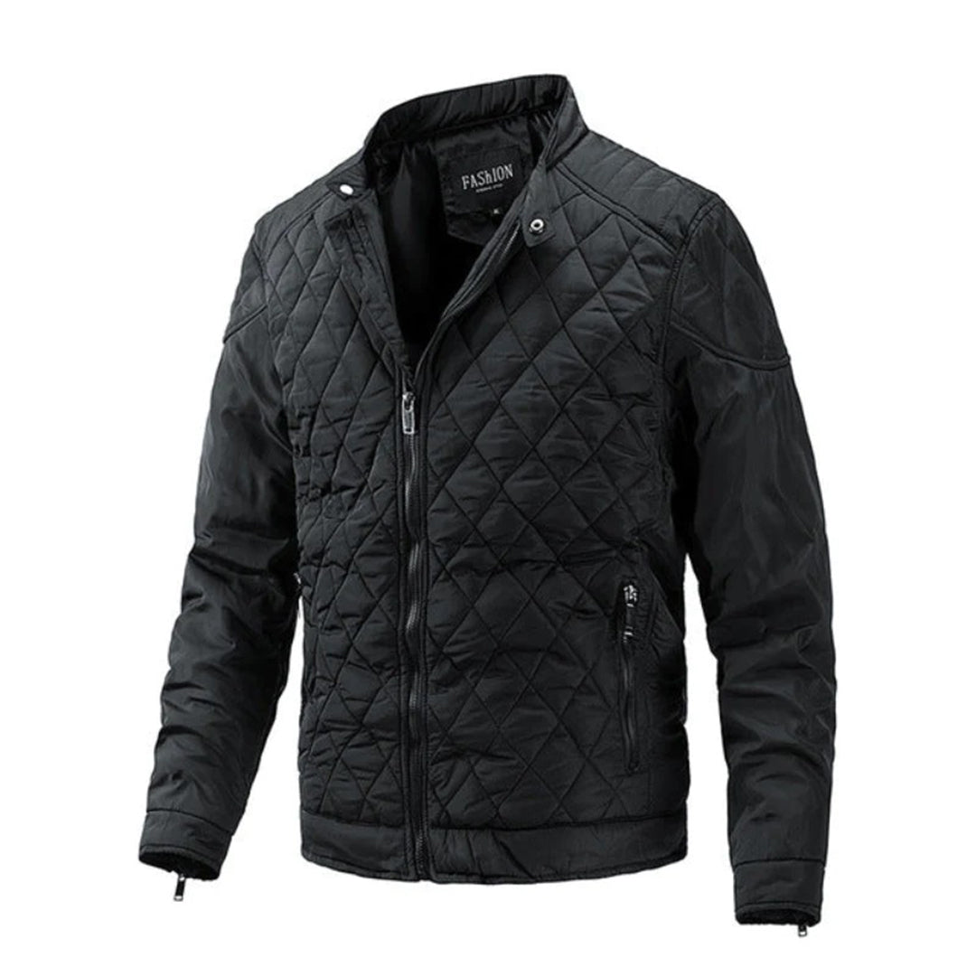 Men's Quilted Puffer Jacket – Black