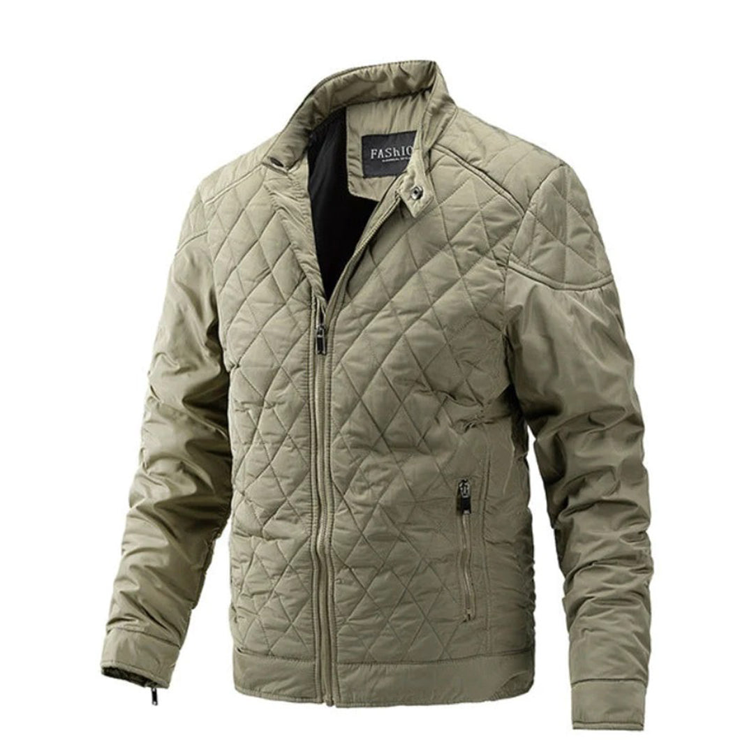 Men's Quilted Puffer Jacket – Beige