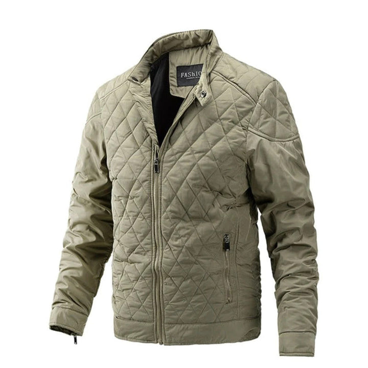 Men's Quilted Puffer Jacket – Beige