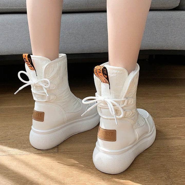 Women's Fur Lined Sneaker Snow Boots – Detail View