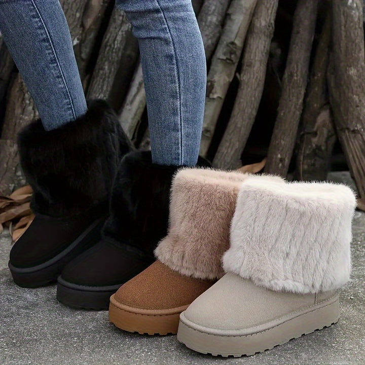 Women's Suede Fold Over Ankle Boots – Detail View