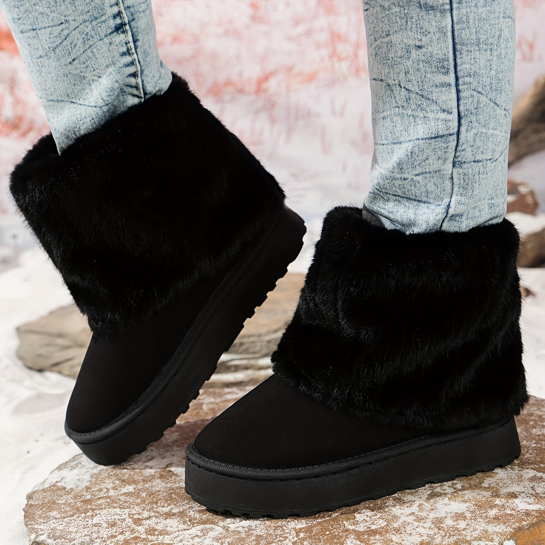 Women's Suede Fold Over Ankle Boots – Detail View