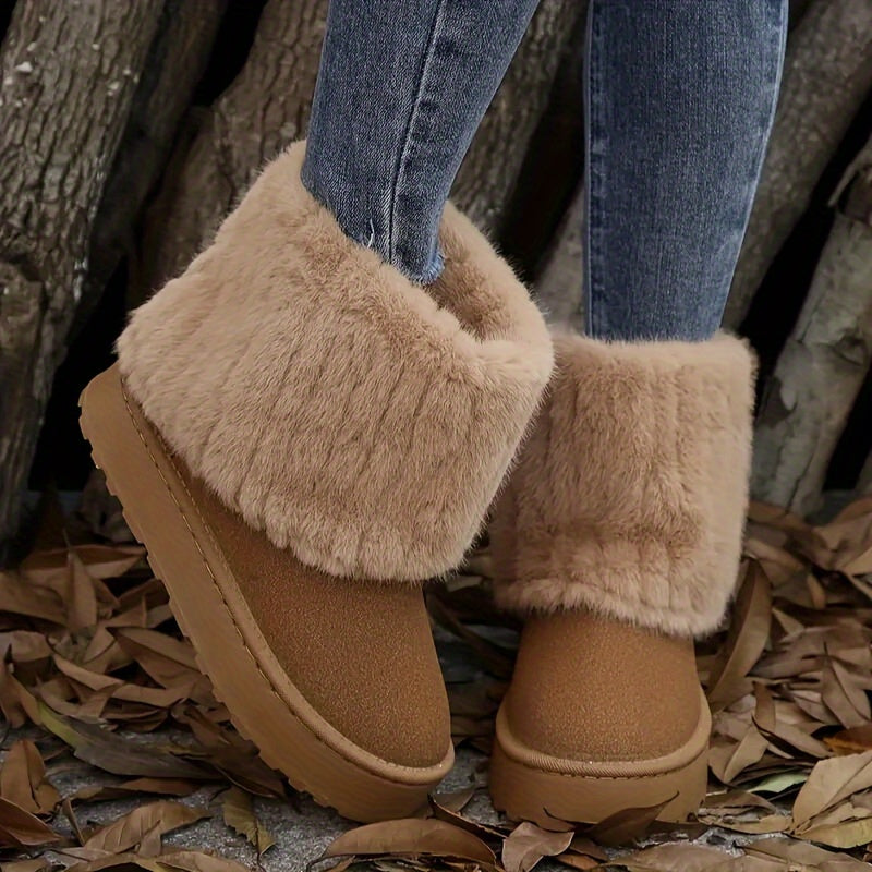 Women's Suede Fold Over Ankle Boots – Detail View