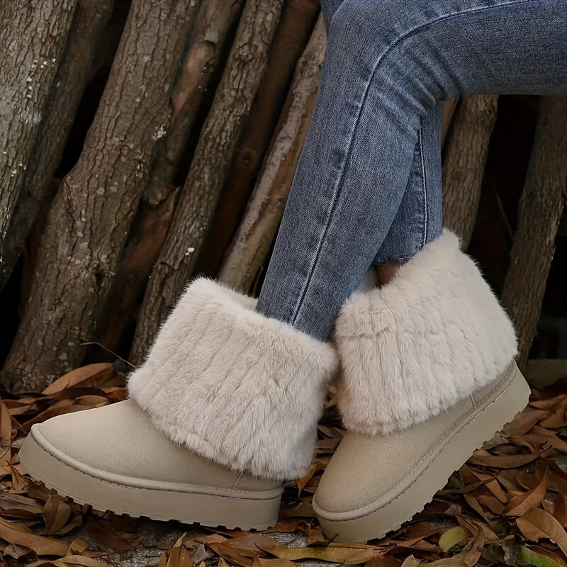 Women's Suede Fold Over Ankle Boots – Detail View