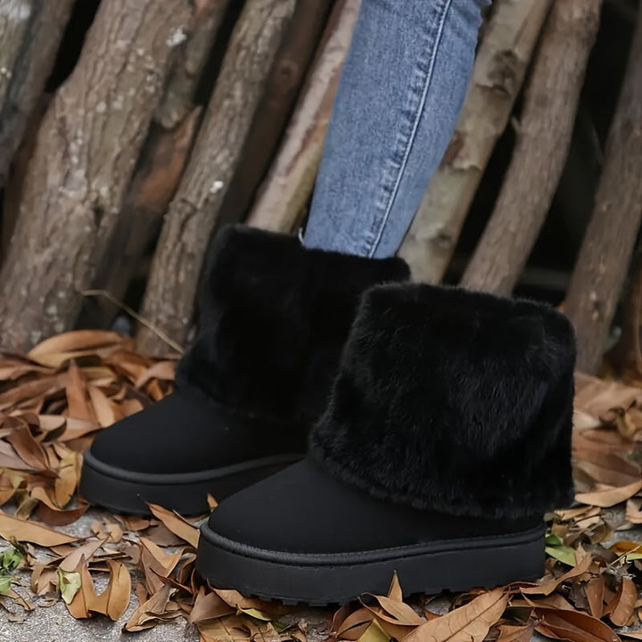 Women's Suede Fold Over Ankle Boots – Detail View