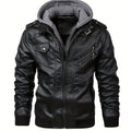 Dashiell | Men's Hooded Faux Leather Moto Jacket