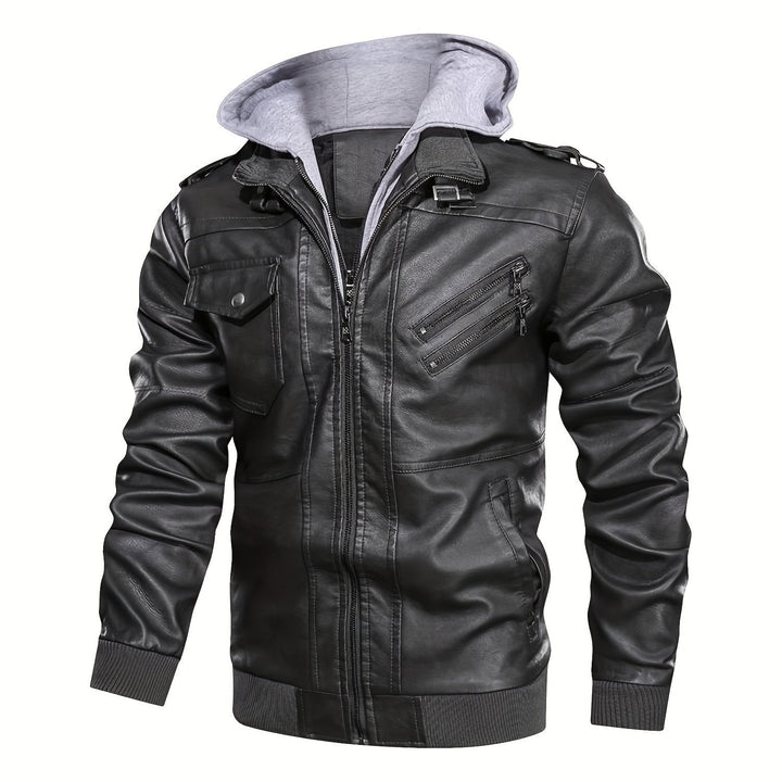 DASHIELL - HOODED MOTO MEN'S LEATHER JACKET 2