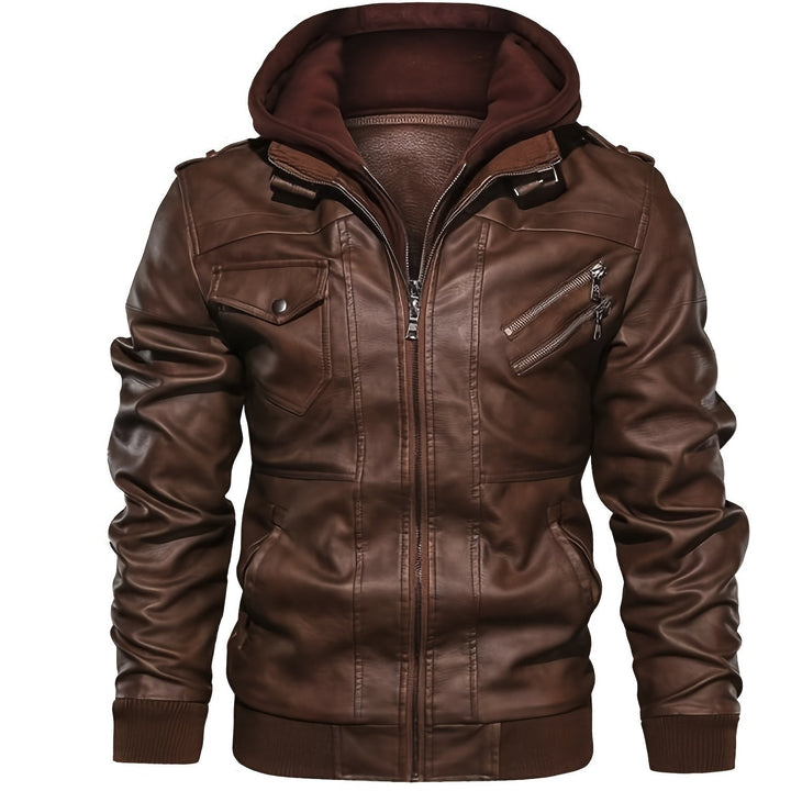 DASHIELL - HOODED MOTO MEN'S LEATHER JACKET 3