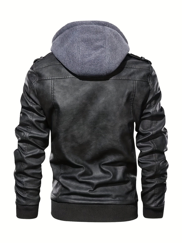 DASHIELL - HOODED MOTO MEN'S LEATHER JACKET 4