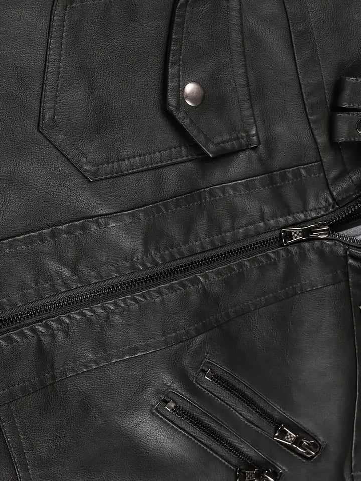 DASHIELL - HOODED MOTO MEN'S LEATHER JACKET 8
