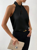 Amiyah | Women's Satin Halter Neck Blouse