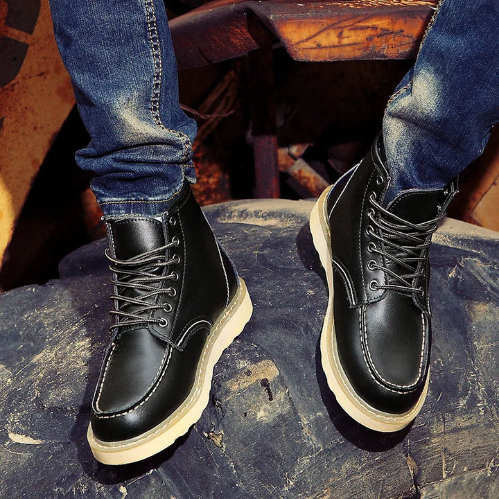DERK - CASUAL LEATHER LACE-UP BOOTS 1