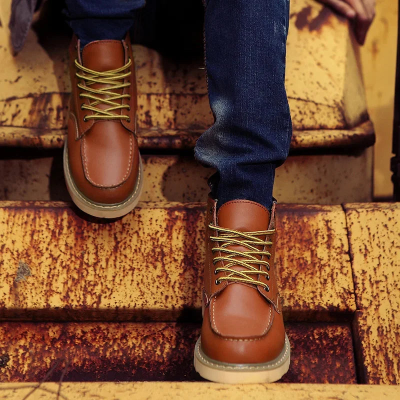 DERK - CASUAL LEATHER LACE-UP BOOTS 2