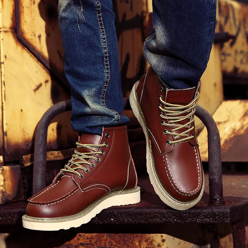 DERK - CASUAL LEATHER LACE-UP BOOTS 3