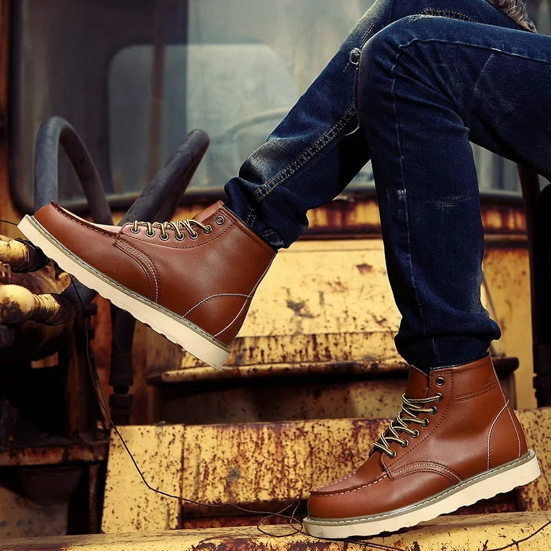 DERK - CASUAL LEATHER LACE-UP BOOTS 4
