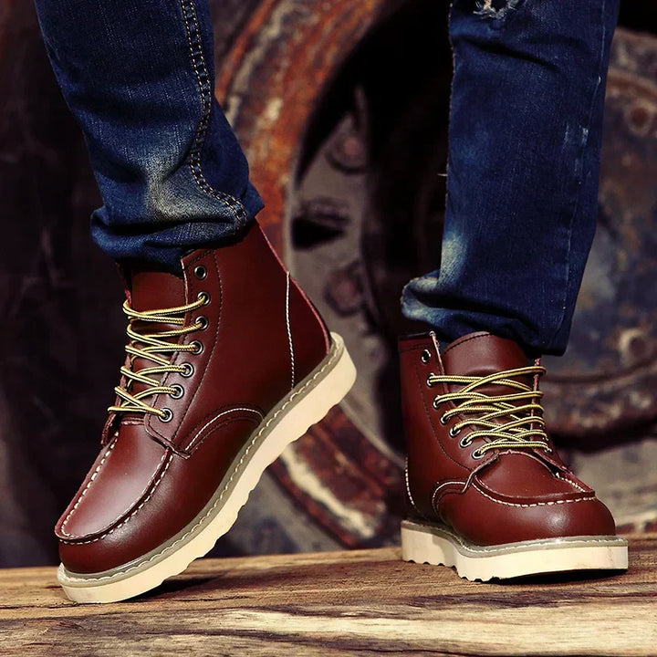 DERK - CASUAL LEATHER LACE-UP BOOTS 5