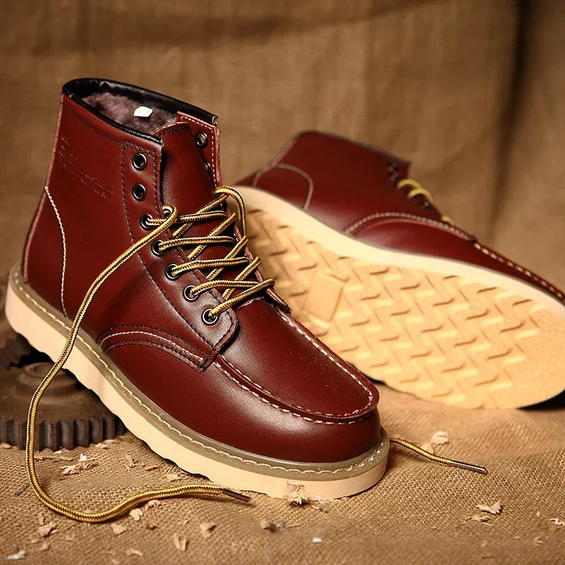 DERK - CASUAL LEATHER LACE-UP BOOTS 6