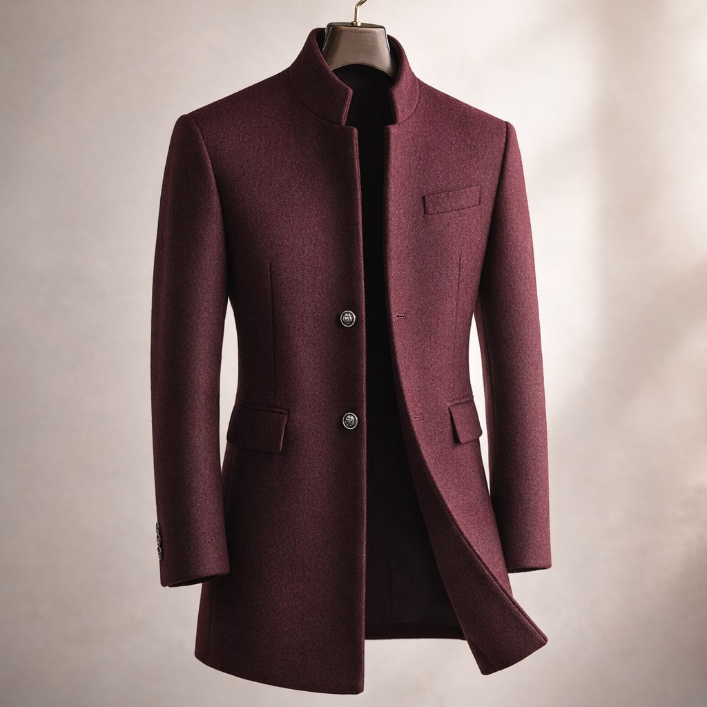 DESMOND - STAND COLLAR WOOL COAT 1