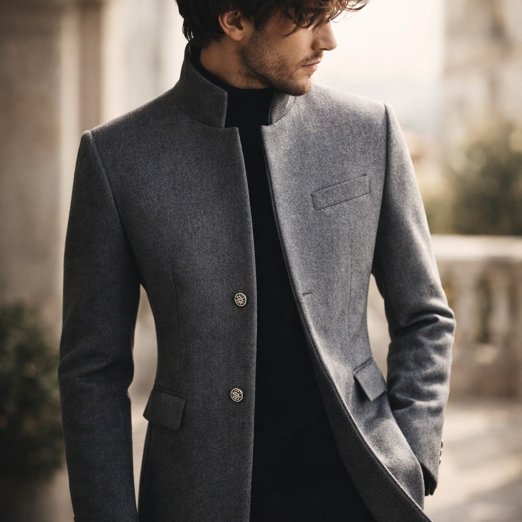 DESMOND - STAND COLLAR WOOL COAT 10