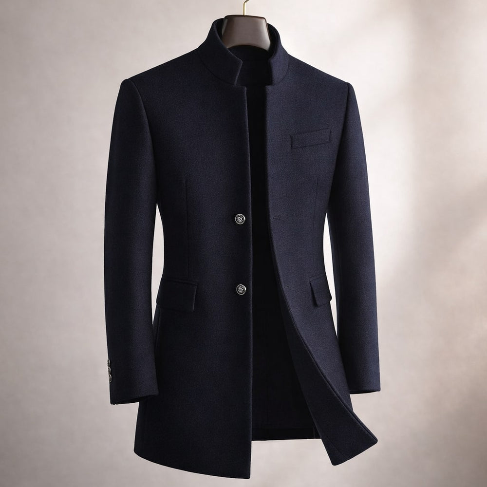 DESMOND - STAND COLLAR WOOL COAT 2