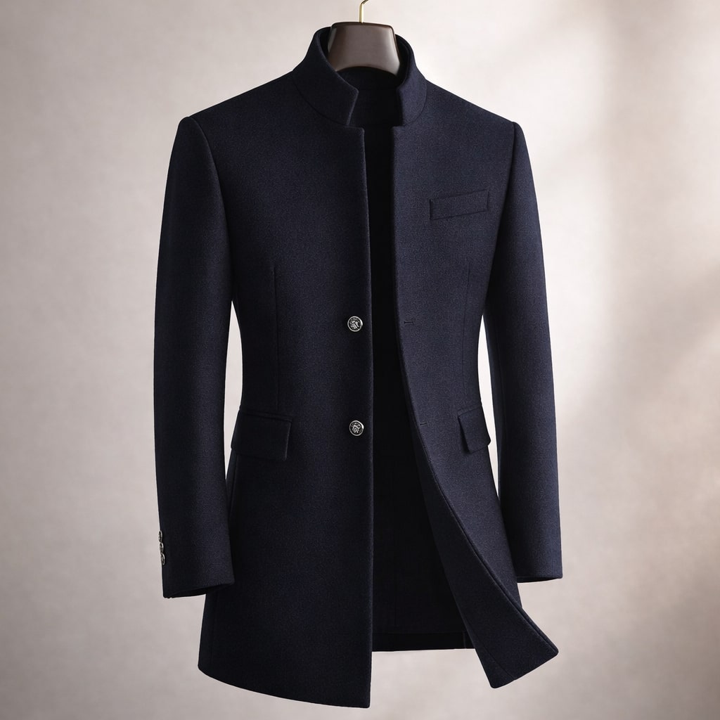 DESMOND - STAND COLLAR WOOL COAT 2