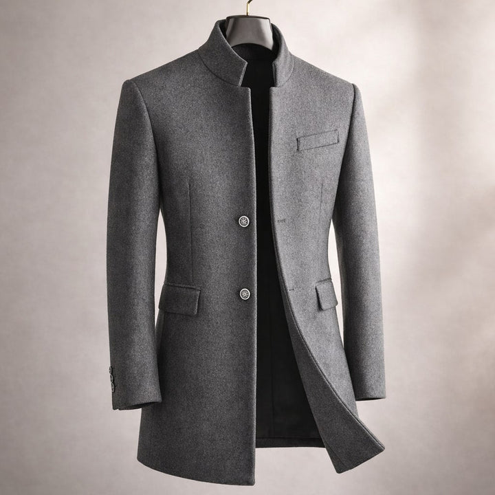 DESMOND - STAND COLLAR WOOL COAT 3