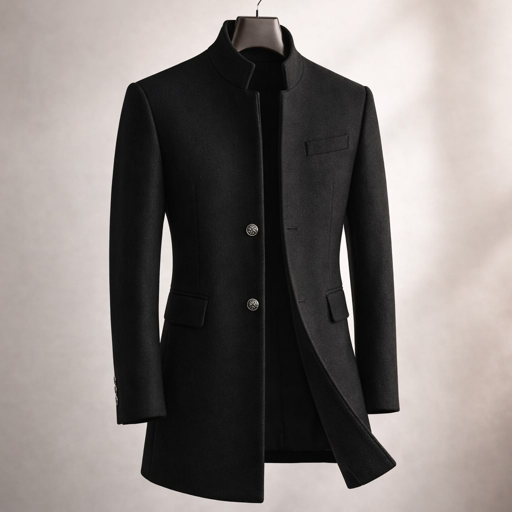 DESMOND - STAND COLLAR WOOL COAT 4