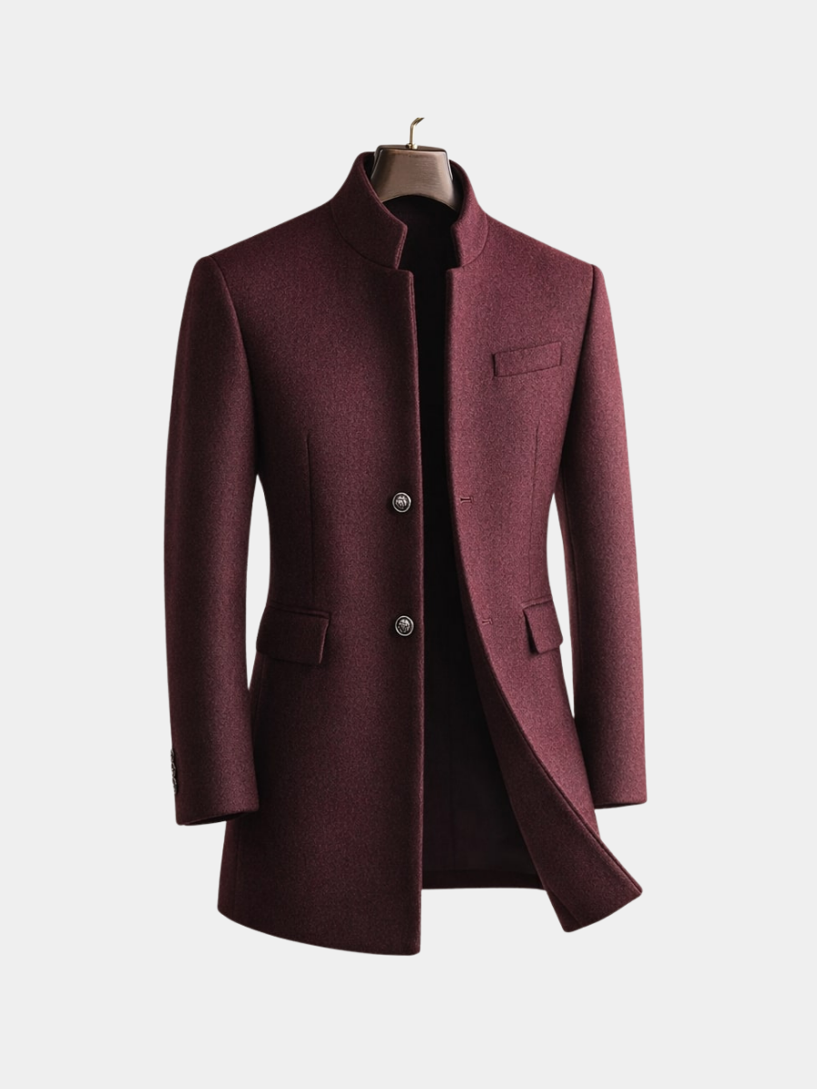 DESMOND - STAND COLLAR WOOL COAT 5