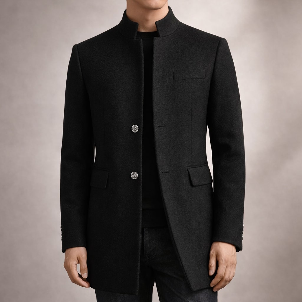 DESMOND - STAND COLLAR WOOL COAT 6